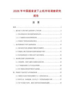 2026年中國超音波下止機(jī)市場調(diào)查研究報(bào)告