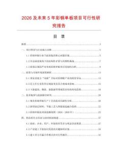 2026及未來5年彩鋼單板項目可行性研究報告