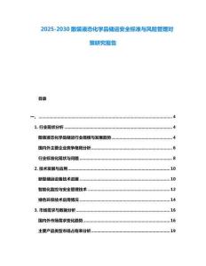 2025-2030散裝液態化學品儲運安全標準與風險管理對策研究報告