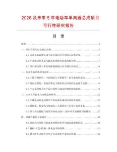 2026及未來5年電動車單向器總成項目可行性研究報告