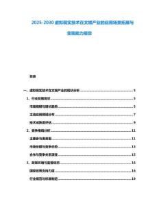 2025-2030虛擬現實技術在文娛產業的應用場景拓展與變現能力報告