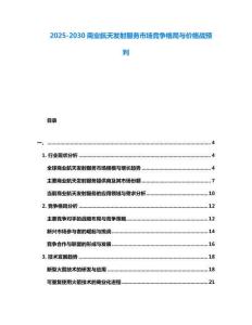 2025-2030商業航天發射服務市場競爭格局與價格戰預判