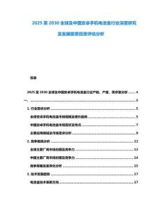 2025至2030全球及中國安卓手機(jī)電池盒行業(yè)深度研究及發(fā)展前景投資評(píng)估分析