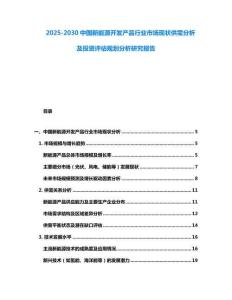 2025-2030中國(guó)新能源開發(fā)產(chǎn)品行業(yè)市場(chǎng)現(xiàn)狀供需分析及投資評(píng)估規(guī)劃分析研究報(bào)告