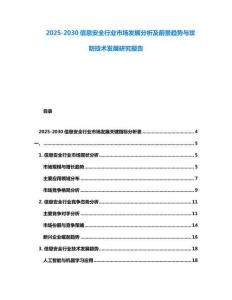 2025-2030信息安全行業(yè)市場發(fā)展分析及前景趨勢與攻防技術(shù)發(fā)展研究報(bào)告
