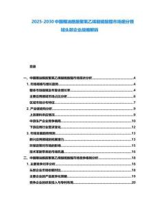 2025-2030中國椰油酰胺聚氧乙烯醚硫酸酯市場細分領域頭部企業戰略解碼