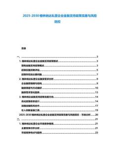 2025-2030格林納達私營企業金融支持政策完善與風險防控