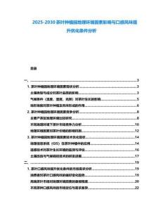 2025-2030茶葉種植園地理環境因素影響與口感風味提升優化條件分析