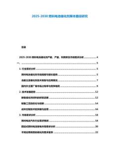 2025-2030燃料電池催化劑降本路徑研究