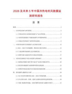 2026及未來5年中國冷熱電吹風數據監測研究報告