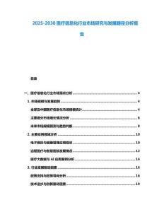 2025-2030醫(yī)療信息化行業(yè)市場研究與發(fā)展路徑分析報告