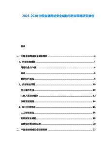 2025-2030中國(guó)金融網(wǎng)絡(luò)安全威脅與防御策略研究報(bào)告