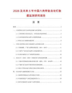 2026及未來5年中國六角帶墊自攻釘數據監測研究報告
