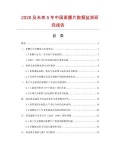 2026及未來5年中國素腰片數(shù)據(jù)監(jiān)測研究報告