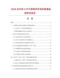 2026及未來5年中國鍋爐防垢劑數據監測研究報告