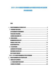 2025-2030西班牙旅居服務業市場現狀供需分析及政策評估規劃報告