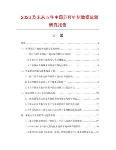 2026及未來5年中國蘇打針劑數據監測研究報告