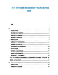2025-2030武器系統(tǒng)激光測距儀抗干擾技術(shù)方案評估規(guī)劃報告