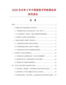 2026及未來5年中國服裝吊帶數據監測研究報告