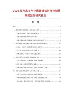 2026及未來5年中國攤鋪機斜度控制器數據監測研究報告