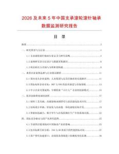 2026及未來5年中國支承滾輪滾針軸承數據監(jiān)測研究報告
