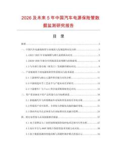 2026及未來5年中國汽車電源保險管數據監測研究報告