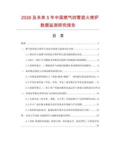 2026及未來5年中國燃氣四管底火烤爐數據監測研究報告