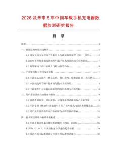 2026及未來5年中國車載手機(jī)充電器數(shù)據(jù)監(jiān)測研究報(bào)告