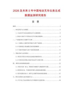2026及未來5年中國電動叉車儀表總成數據監測研究報告