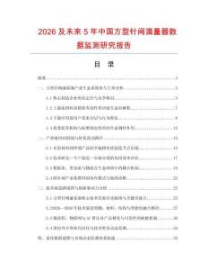 2026及未來5年中國方型針閥滴量器數(shù)據(jù)監(jiān)測研究報告
