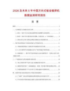 2026及未來5年中國萬向式鈑金碰焊機數據監測研究報告