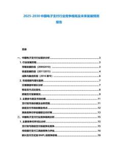 2025-2030中國電子支付行業競爭格局及未來發展預測報告