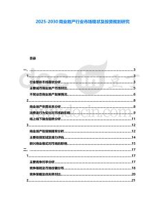 2025-2030商業地產行業市場現狀及投資規劃研究