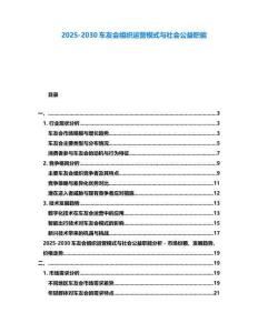 2025-2030車友會組織運營模式與社會公益職能