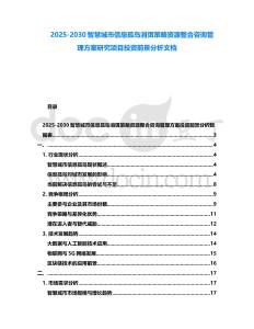 2025-2030智慧城市信息孤島消弭策略資源整合咨詢管理方案研究項目投資前景分析文檔