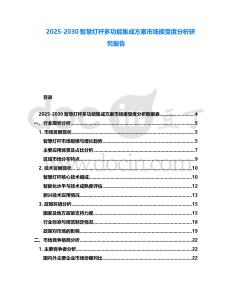 2025-2030智慧燈桿多功能集成方案市場接受度分析研究報告