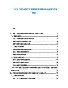 2025-2030中國工業大數據采集終端標準化與接口協議報告