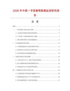 2026年中國一字型套筒數據監測研究報告