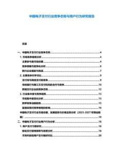 中國電子支付行業競爭態勢與用戶行為研究報告