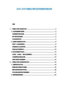 2025-2030中國云計算行業市場競爭態勢分析