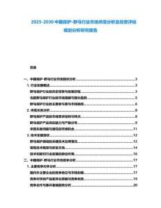 2025-2030中國保護-野馬行業(yè)市場供需分析及投資評估規(guī)劃分析研究報告