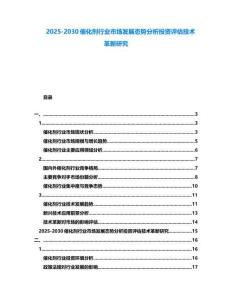 2025-2030催化劑行業(yè)市場(chǎng)發(fā)展態(tài)勢(shì)分析投資評(píng)估技術(shù)革新研究