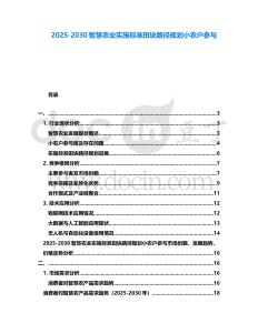 2025-2030智慧農業實施標準田塊路徑規劃小農戶參與