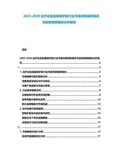2025-2030治療化妝品美容護膚行業(yè)市場供需調(diào)研現(xiàn)狀與投資預(yù)測規(guī)劃分析報告