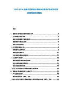 2025-2030中國云計算基礎設施市場現狀產業鏈分析及前景預測研究報告
