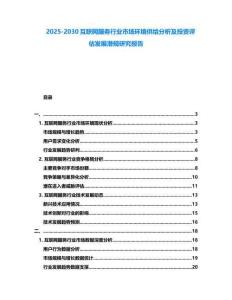 2025-2030互聯網服務行業市場環境供給分析及投資評估發展潛規研究報告
