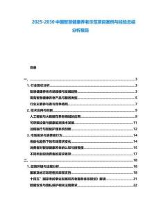 2025-2030中國(guó)智慧健康養(yǎng)老示范項(xiàng)目案例與經(jīng)驗(yàn)總結(jié)分析報(bào)告