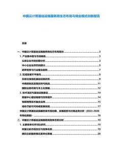 中國云計算基礎設施服務商生態布局與商業模式創新報告