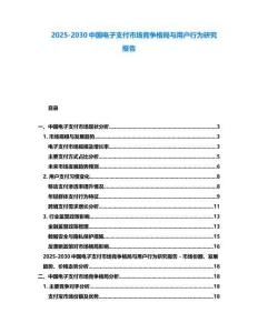 2025-2030中國(guó)電子支付市場(chǎng)競(jìng)爭(zhēng)格局與用戶行為研究報(bào)告