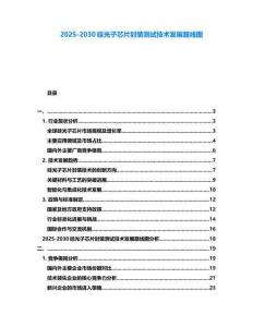 2025-2030硅光子芯片封裝測試技術(shù)發(fā)展路線圖